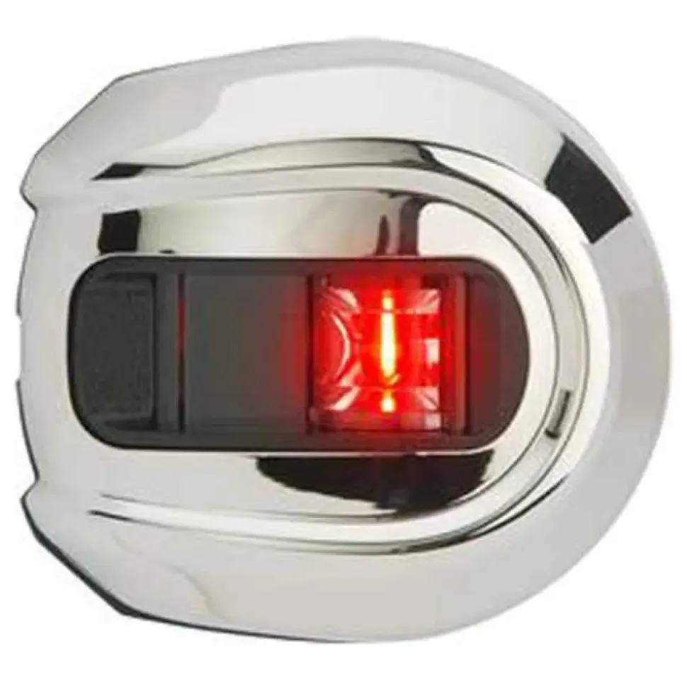 Attwood Luz de navegación lateral redonda ATT-NV5012SS-1 LightArmor roja/verde de 2 Nm para montaje en cubierta Acero inoxidable