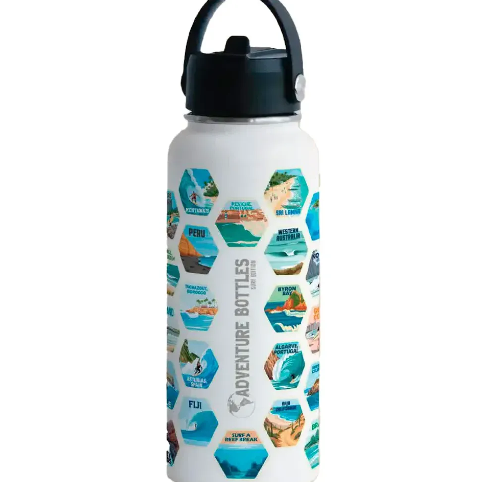 Awesome Maps Botella térmica Adventure surf+stickers