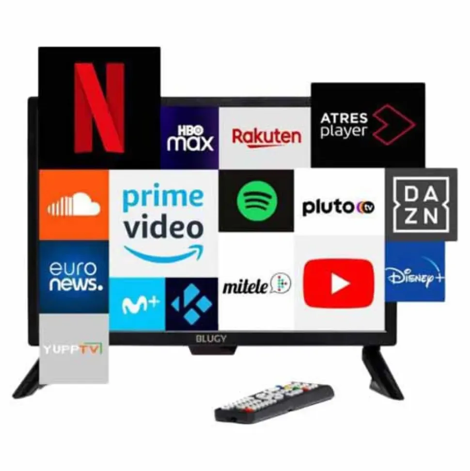 Blugy Televisor LED HD SMART de 23.8 pulgadas y 1920x1080 píxeles 12V