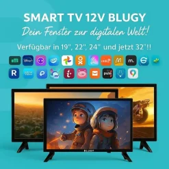 Blugy Televisor LED HD Smart 19`` 1366x768 píxeles 12V