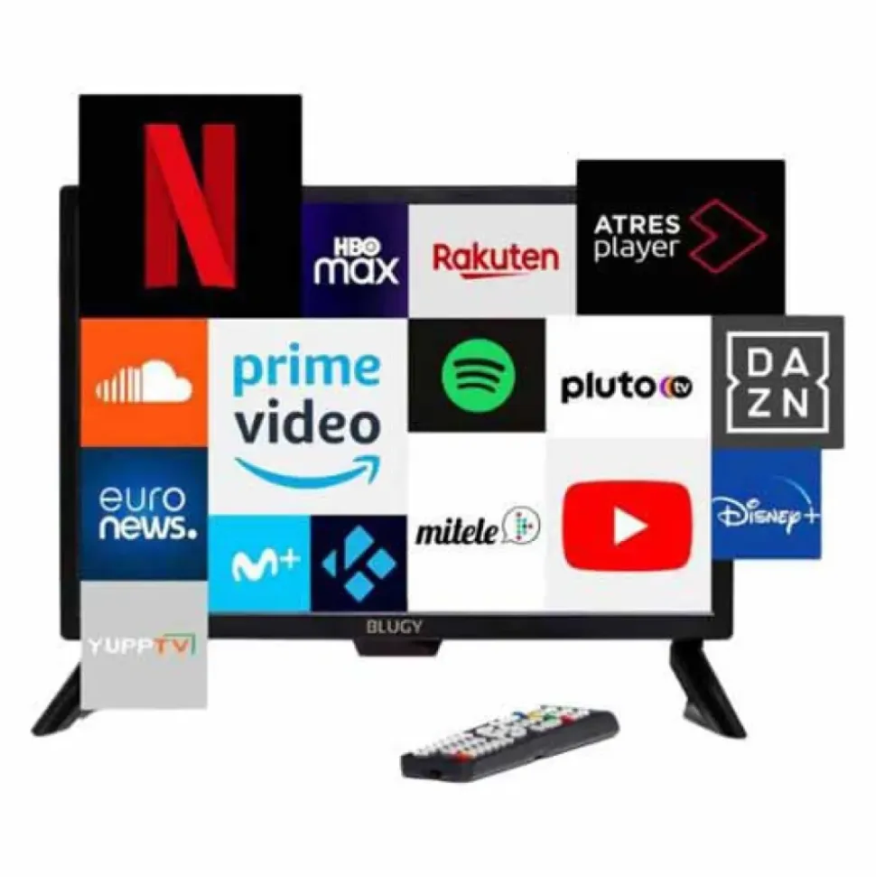Blugy Televisor SMART LED HD de 21.5 pulgadas y 1920x1080 píxeles 12V