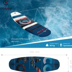 Coasto Tabla de wakeboard Kyanit 140