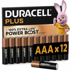 Duracell Pilas alcalinas AAA Plus Power Boost DPBLR3B12 1.5V 12 unidades