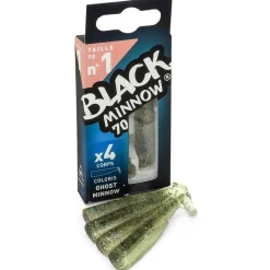 Fiiish Reemplazo vinilo Black Minnow 2g 70 mm 4 unidades