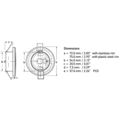 Hella Marine Luz LED cálida Euroled 75 Acero inoxidable 120 mm 12V 3W