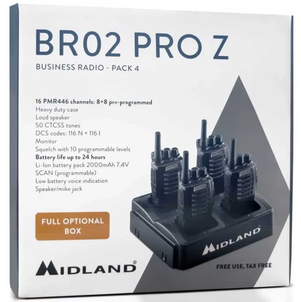 Midland Walkie-talkie BR02 PRO Z 4 unidades