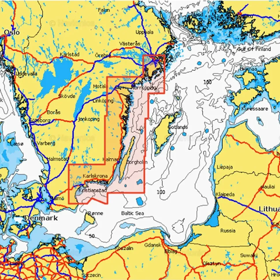 Navionics Carta Náutica Navionics+ Pequeña del Sureste de Suecia