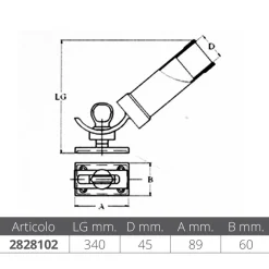 Oem Marine 2828102 Soporte de caña ajustable Acero inoxidable