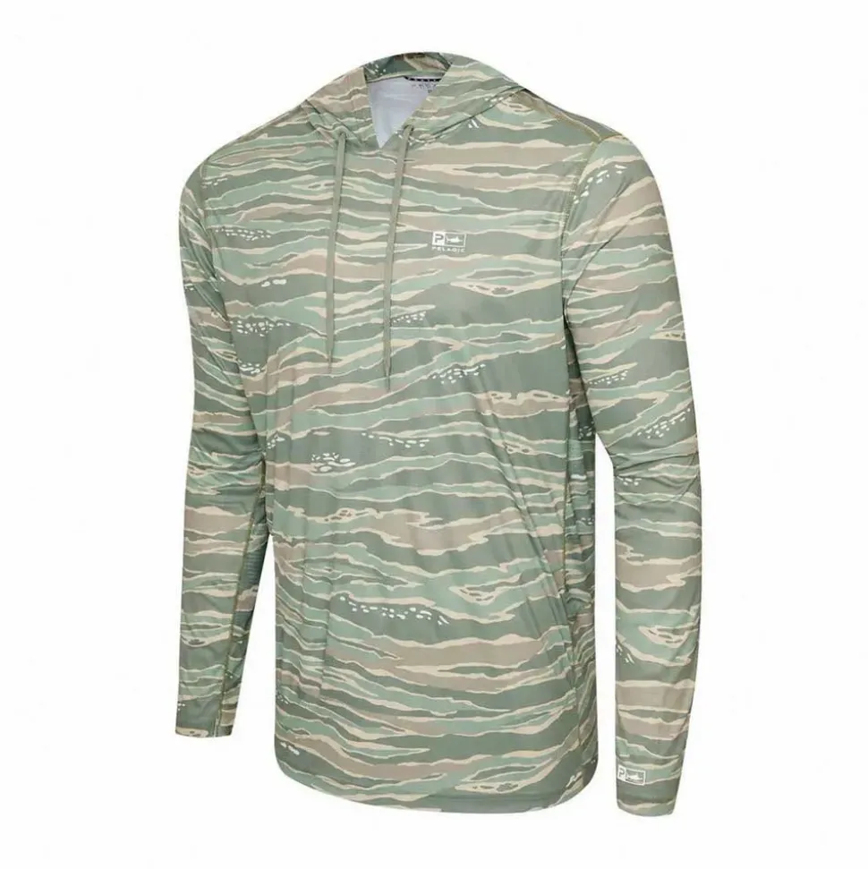 Pelagic Camiseta de manga larga con capucha UV Vaportek Wahoo Camo