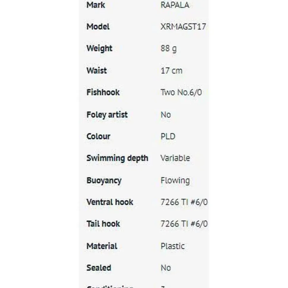 Rapala Paseante hundido X Rap Magnum Stick 88g 170 mm