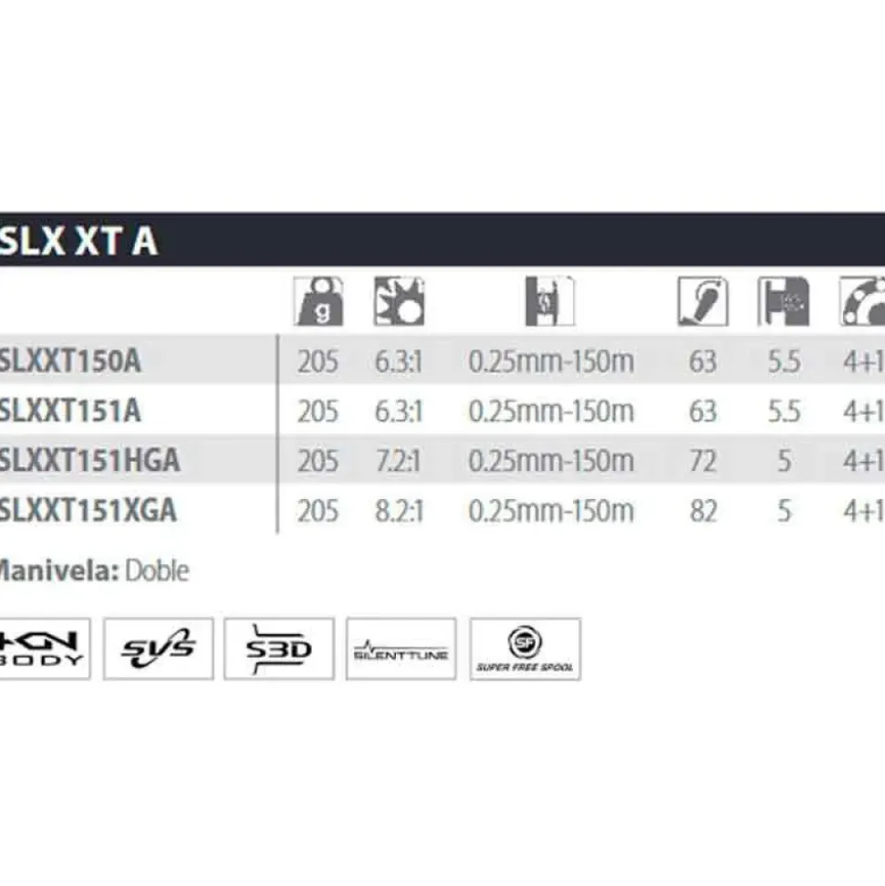 Shimano Fishing Carrete baitcasting SLX XT A