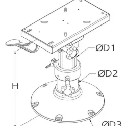 Vetus Asiento ajustable giratorio manualmente