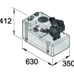 Vetus Tanque de agua sanitaria WWS 42L 24V