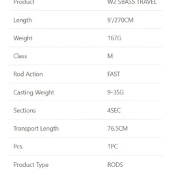 Westin Caña de spinning Sbass Travel