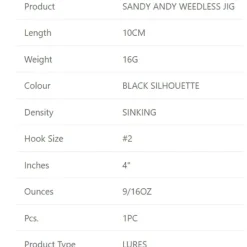 Westin Jig Sandy Andy Weedless Sinking 2 16g 100 mm