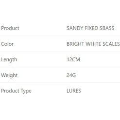 Westin Jig Sandy Fixed Sbass 24g 120 mm