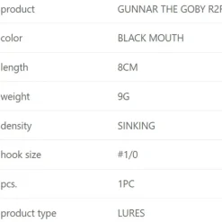Westin Swimbait Gunnar The Goby R2F Sinking 1/0 9g 80 mm